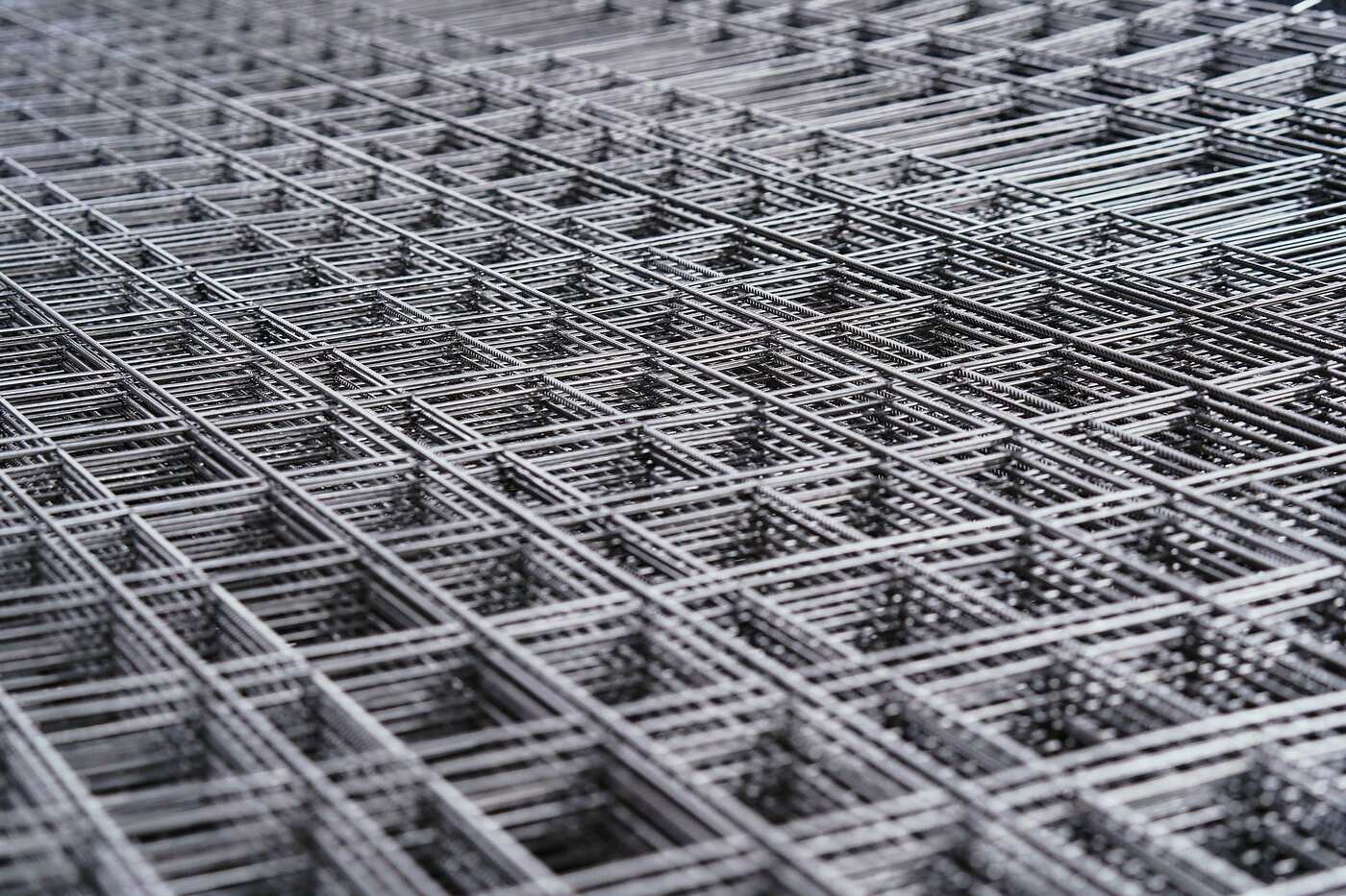 A close-up of steel wire mesh